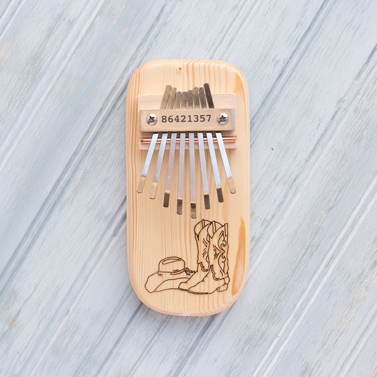 Cowboy Boots Engraved Thumb Piano