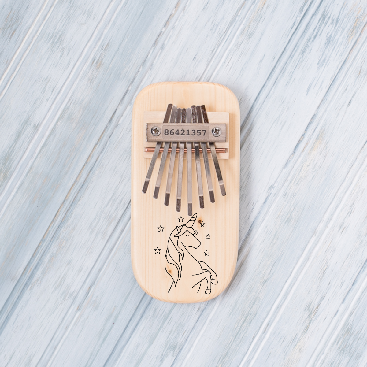 Unicorn Engraved Thumb Piano